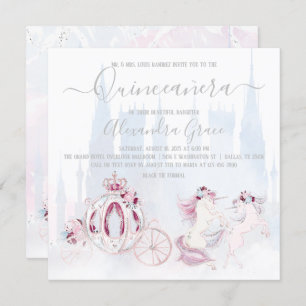 Ainderella Princess Fairy Tale Quinceanera Einladung