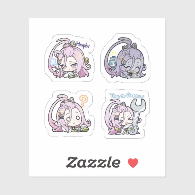 Aino Genshin Impact 4er Stickerbogen Aufkleber (Blatt)