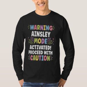 AINSLEY Personalisierter Name Lustig Süß Benutzerd T-Shirt
