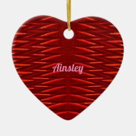 AINSLEY ~ VALENTINE HEART ~ Rotes Fraktal ~ Keramik Ornament