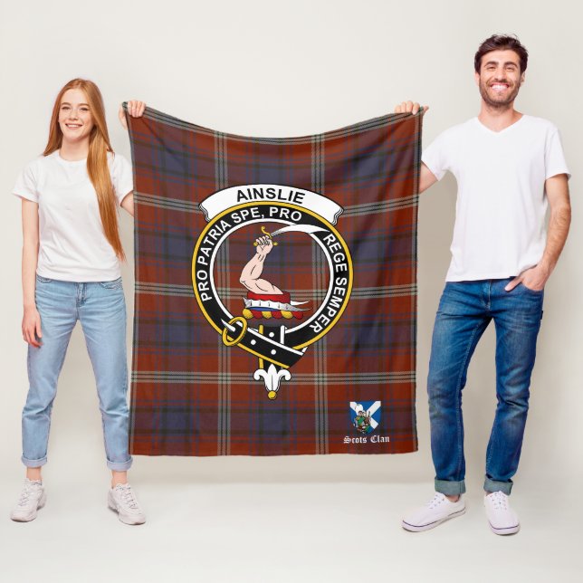 Ainslie Ancient Clan Abzeichen Tartan Kariert Fleecedecke (Beispiel)