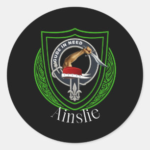 Ainslie Scottish Clan Wappen Runder Aufkleber