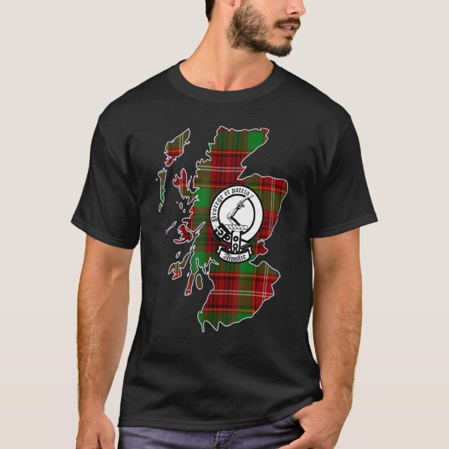 Ainslie Scottish Surname Familienwappen und Tartan T-Shirt (Vorderseite)
