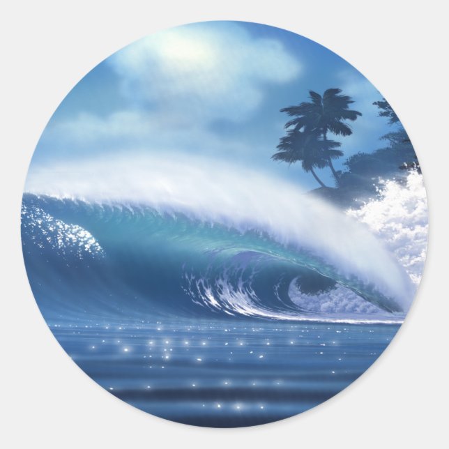 AIN'T TELLIN Surf Art von Steven Power Runder Aufkleber (Vorderseite)