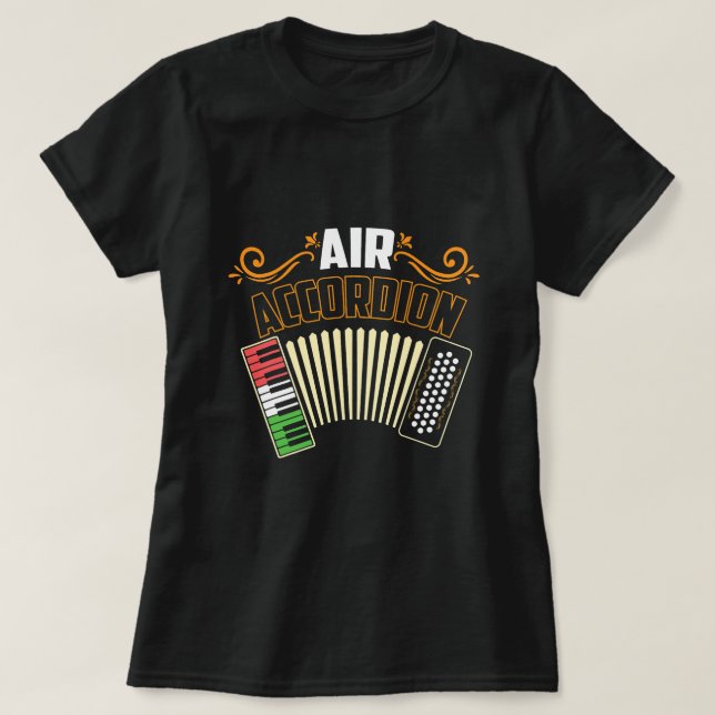 Air Accordion Music Mexico Flag Accordionist Music T-Shirt (Design vorne)