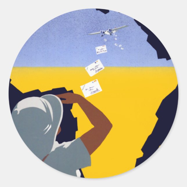 Air Afrique: L'Afrique Francaise Runder Aufkleber (Vorderseite)