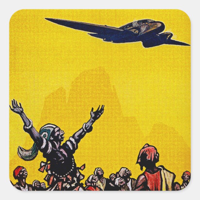 Air Afrique ~ Ligne de Bamako Quadratischer Aufkleber (Vorderseite)