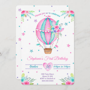Air Ballon Einladungen zum Geburtstag