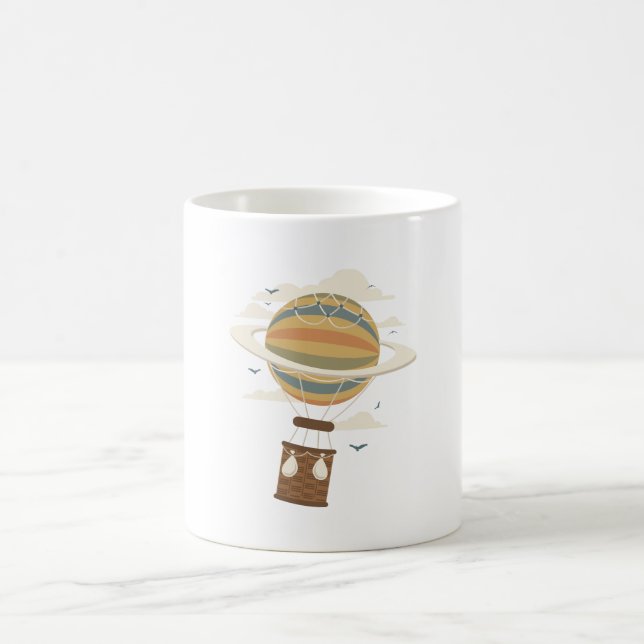 Air Baloon Saturn Art Kaffeetasse (Mittel)