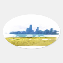 Air Brushed Chicago Ovaler Aufkleber