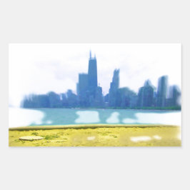 Air Brushed Chicago Rechteckiger Aufkleber