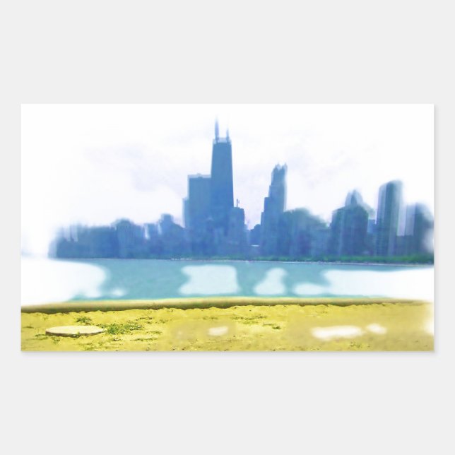 Air Brushed Chicago Rechteckiger Aufkleber (Vorderseite)