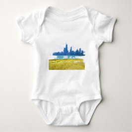 Air Brushed Chicago Skyline Art Baby Strampler