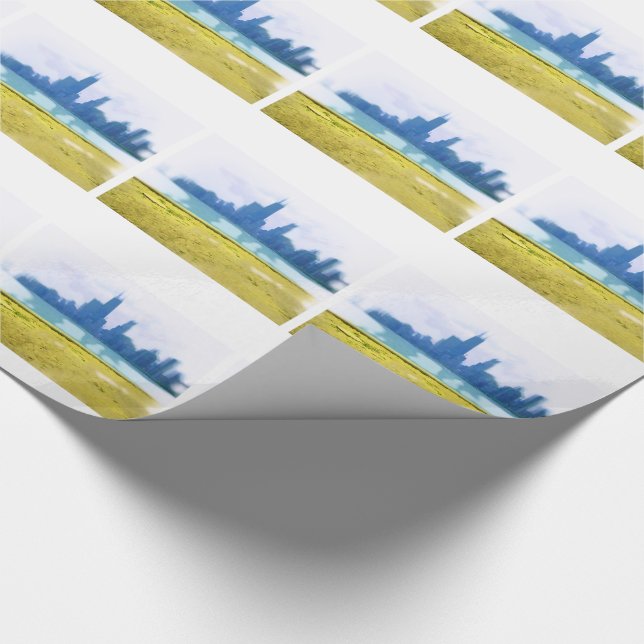 Air Brushed Chicago Wolkenkratzer Geschenkpapier (Ecke)