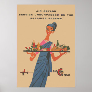 Air Ceylon Vintage Poster