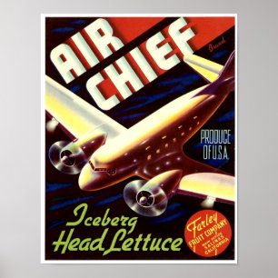 Air Chief Marke Eisbergsalat Kistenetikett Lehman Poster