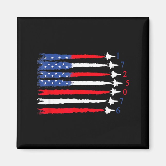 Air Force American Flag 4th Of July 2026 Funny Gif Magnet (Vorne)