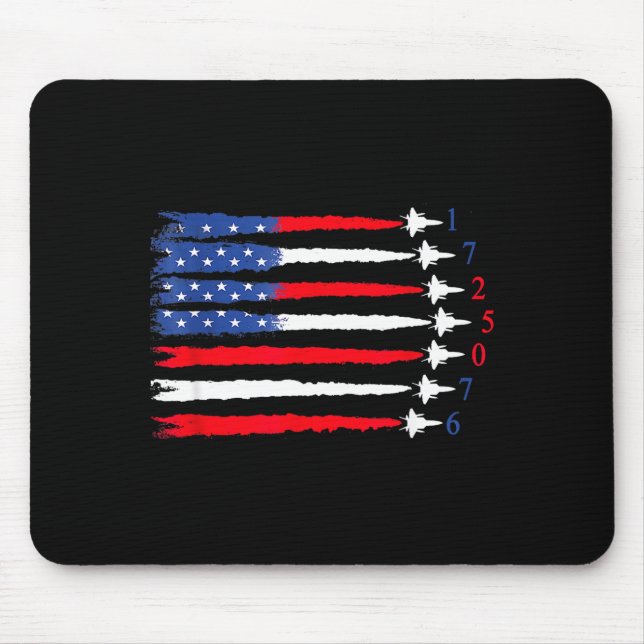 Air Force American Flag 4th Of July 2026 Funny Gif Mousepad (Vorne)