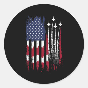 Air Force American Flag Patriotic Red White Blue 4 Runder Aufkleber