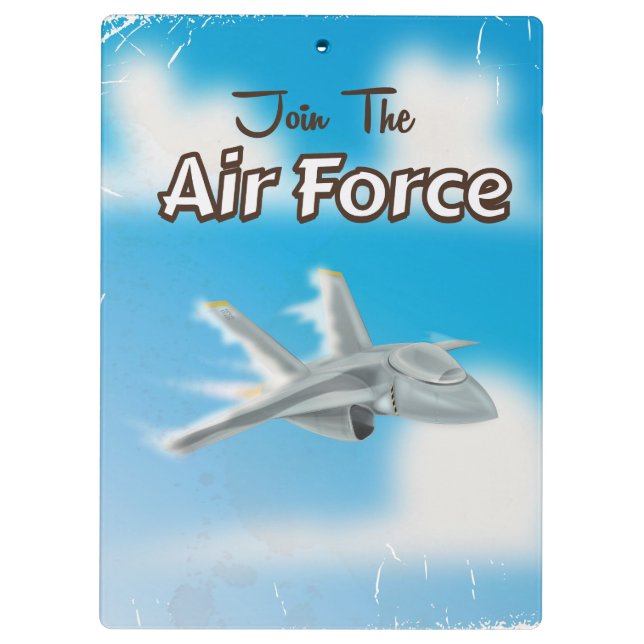 Air Force Classic Jet Poster Klemmbrett (Rückseite)