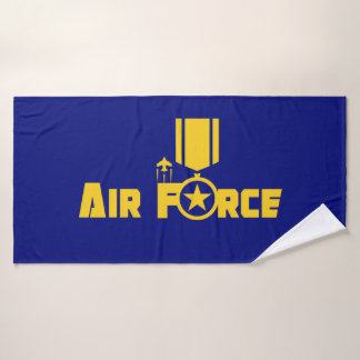 Air Force Military Star Medal Aircraft Blue Gold Badhandtuch Set