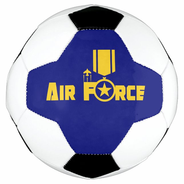 Air Force Military Star Medal Aircraft Blue Gold Fußball (Vorderseite)