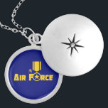 Air Force Military Star Medal Aircraft Blue Gold Medaillon<br><div class="desc">Modernes elegantes Design der Air Force mit Goldstar-Medaille und Flugzeugen.</div>