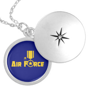 Air Force Military Star Medal Aircraft Blue Gold Medaillon