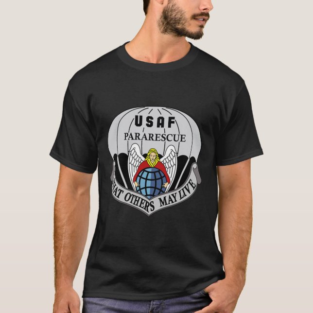 Air Force Pararescue Insignia PJ Military Veteran T-Shirt (Vorderseite)