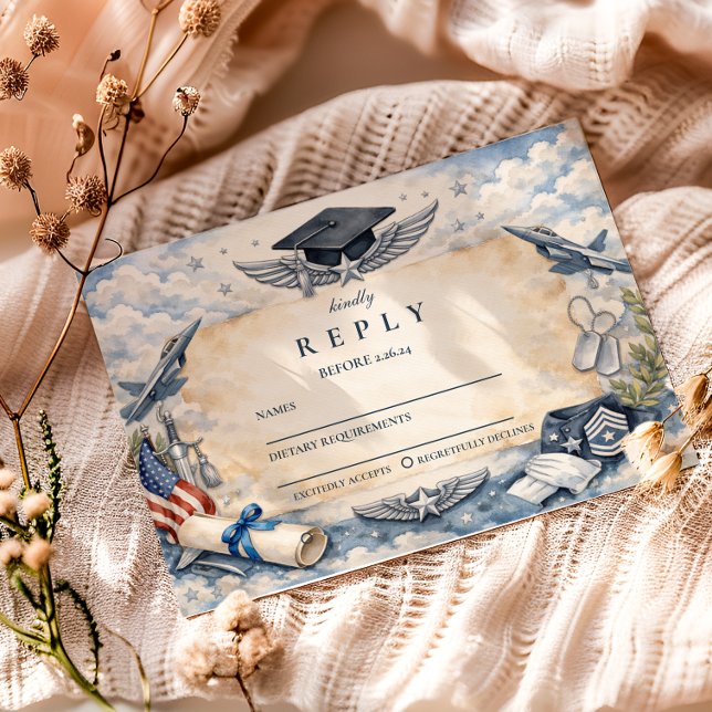 Air Force Wings Graduation RSVP Karte (Von Creator hochgeladen)