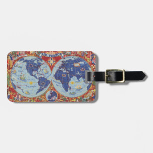 Air France-Karte der Welt Gepäckanhänger