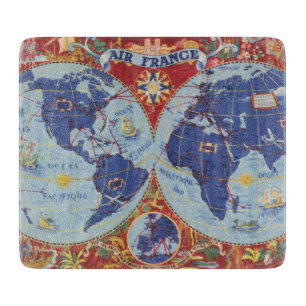 Air France-Karte der Welt Schneidebrett