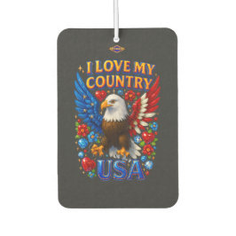 Air Freshener Design: I Love My Country - USA Autolufterfrischer