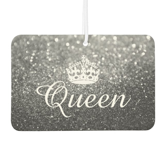 Air Freshener - Queen Crown Glitter Silver Autolufterfrischer (Vorderseite)