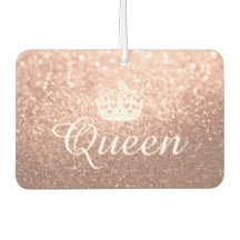 Air Freshener - Queen Crown Glitzer Rose Gold