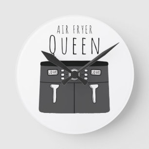 Air Fryer Königin Runde Wanduhr