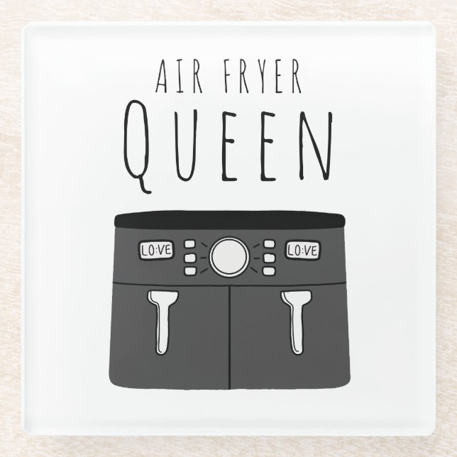 Air Fryer Queen Beverage Glasuntersetzer (Vorderseite)