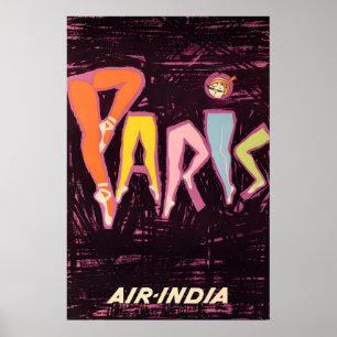 Air India - Paris - Reiseplakatdrucke Poster