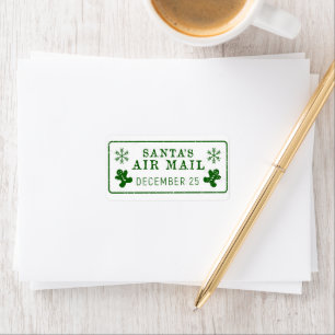 Air Mail-Briefmarke von Santa Adressaufkleber