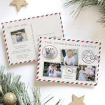 Air Mail Holiday Foto Collage Postkarte