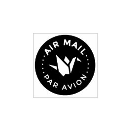 AIR MAIL PAR AVION エアメールスタンプ 折り鶴 鳥 origami bird ラバ Gummistempel