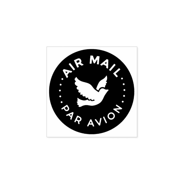 AIR MAIL PAR AVION エアメールスタンプ 鳥 bird birds ラバースタンプ Gummistempel (Prägung)