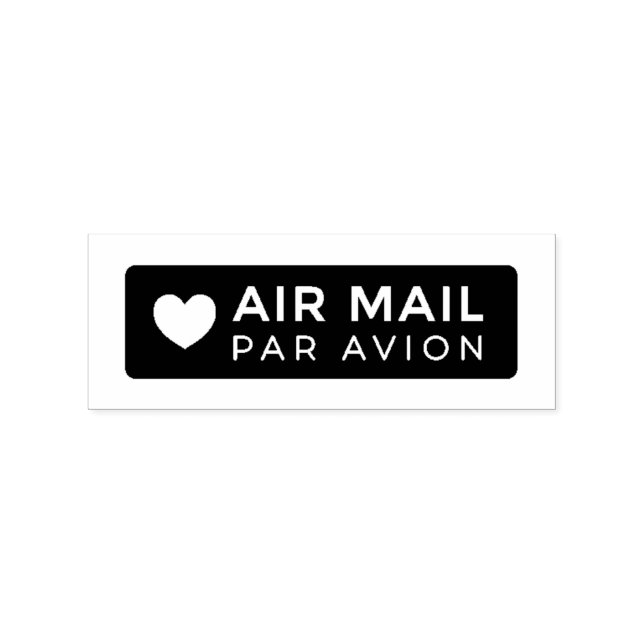 AIR MAIL PAR AVION ハート エアメールスタンプ heart cute love ラ Gummistempel (Prägung)