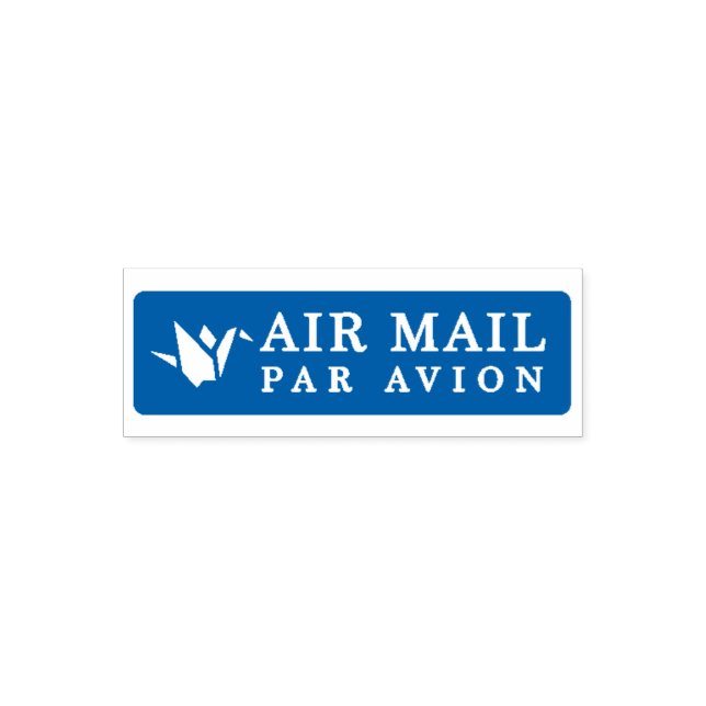 AIR MAIL PAR AVION 折り鶴 鳥 エアメールスタンプ origami bird セル Permastempel (Design)