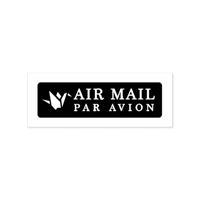 AIR MAIL PAR AVION 折り鶴 鳥 エアメールスタンプ origami bird ラバ Gummistempel (Prägung)