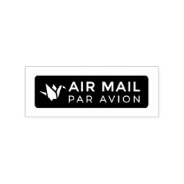 AIR MAIL PAR AVION 折り鶴 鳥 エアメールスタンプ origami bird ラバ Gummistempel