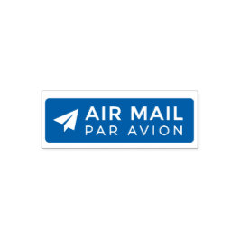 AIR MAIL PAR AVION 紙飛行機 エアメールスタンプ paper airplane o Permastempel
