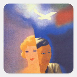 Air Orient ~ Europe - Orient Quadratischer Aufkleber