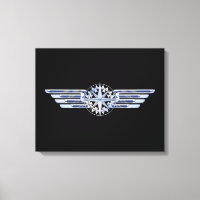 Air Pilot Chrome like Wings Compass auf schwarz