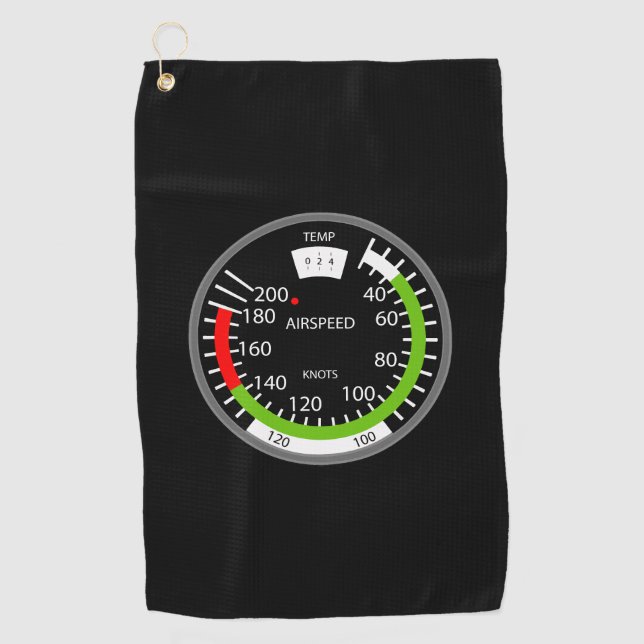 Air Speed Pilot Aviation Geek Golfhandtuch (Vorderseite)